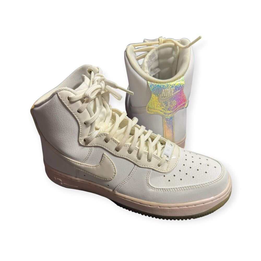Nike Air Force One 2016 High Premium Sneakers White Ice Blue Womens Size 8